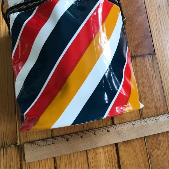 Colorful vintage vinyl zip bag w shoulder strap - Picture 8 of 13